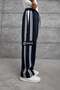 Men's Sweatpants Striped Label Detail Six Navy Blue Oversize Baggy Loose Fit - 3