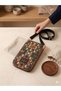 Ethnic Patterned Woven Phone Holder Shoulder Bag