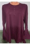 Er Clothing Battal Combed Cotton Blouse Long Sleeve Crew Neck Burgundy - 4