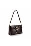Women's Bitter Brown Leather Hand and Shoulder Bag with Gold Buckle Accessory Detail - 3