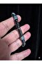 Güleç Natural Stone Hematite Natural Stone Bracelet - Cube, Round and Disc Cut Special Design - 18 cm - 2