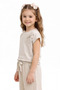 Girl's Wide-Leg Pants Set with Floral Detail T-Shirt - 4