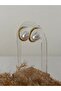 Pearl Detailed Hoop Steel Earrings - 4
