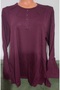 Er Clothing Battal Combed Cotton Blouse Long Sleeve Crew Neck Burgundy - 7
