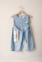 Baby Girl Blue Jumpsuit – Summer Baby Girl Jumpsuit with Floral Detail and Tie at the Waist - 4