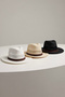 Men's White Straw Mesh Detailed Panama Hat |   Summer and Beach Fedora Hat with Belt Buckle - 8