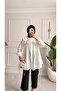 Women's Ruffle Detailed Buttoned Summer Tunic – Loose Fit Stylish Hijab Tunic (Khaki, White, Plum) - 3