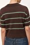 Striped Polo Collar Half Placket Buttoned Knitwear Blouse Ss26Bz0148 - 4