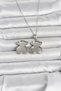 Silver Steel Chain Teddy Bear Style Opening Women's Necklace for Elegant Necks