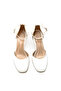 Women's White High Heel Round Toe Heeled Shoes - 3