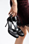 Women's Black High Heel Round Toe Heeled Shoes - 6