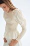 Smocked viscose-blend blouse