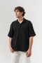 Ripple Crinkle Fabric Oversize Short Sleeve Shirt