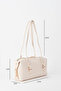 Women's Şebboy Cream Design Edged Lined Zipper Closure Baguette Handbag and Shoulder Bag - 3