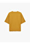 Cotton Short Sleeve Crew Neck Lace Detailed T-shirt - 3