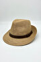 Camel Straw Summer Panama Hat with Belt Ribbon |   Men's Summer and Beach Fedora - 6