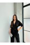 Women's Belted and Pocketed Double-Breasted Collar Special Design Jumpsuit - 2