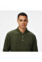 Men's Green Classic Fit Long Sleeve Polo - 4