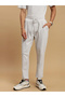 Men White Plain Cotton Joggers with Drawstring - 2