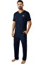 Mens Loungewear Sets Pajamas Set Top and Bottom Soft Sleepwear