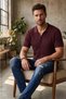 Bordo-10327 Polo Collar Buttoned Men's Knitwear Shirt - 6