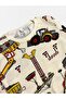 Boy's Cotton Fabric Beige Construction Machinery Bucket Crane Patterned Long Sleeve Seasonal Pajama Set - 3