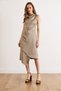 Women's Mink Jacquard Satin Belt Piece Degaje Collar Skirt Double-Breasted Dress Elb-19002640 - 2