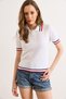 Women's White Polo Collar Hair Knit Line Detailed Thin Knitwear Blouse Blz-19003324 - 5