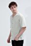 Men's Apaş Collar Short Sleeve Buttoned Shirt Green - 26Y 1001 - 3