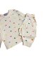 Girl's 100% Cotton Fabric Beige Color Colorful Patterned Long Sleeve Interlock Pajama Set - 4