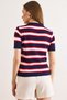 Women's Navy Blue Polo Collar Teddy Bear Embroidered Seasonal Knitwear Blouse Blz-19003283 - 6