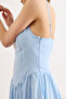 Women's Blue Gipeli Backed Midi Woven Dress Elb-19002635 - 5