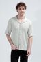 Men's Apaş Collar Short Sleeve Buttoned Shirt Green - 26Y 1001