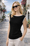 Women's Bat Sleeve Boat Neck White Detailed Modern Basic Special Design Trendy Black Knitwear Blouse - 5