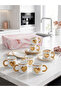 Gold Heart Series - 3D Heart Embossed 6-Person Luxury Coffee Cup Set - 2