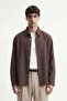 Coffee Relaxed Fit Striped Men's Shirt