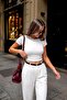 Women's Short Sleeve Basic Slim Fit Crop T-Shirt - 4