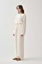 Ecru-Belted Elastic Muslin Trousers - 2