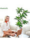 180cm Artificial Dracaena Tree, Fake Dracaena Tree with Tall White Planter for Office Home Decor - 4