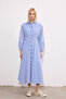 STRIPED WAIST RUBBERED SHIRT DRESS - 2