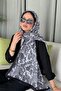 Aras Pattern Digital Shawl Black - 2
