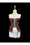 Patchwork Patterned Tie-Up Corset - 2