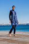 Women's Quick-Drying Flexible Zippered High-Neck Long-Sleeve Hijab Swimsuit - 3