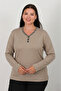 High Quality Turlu Combed Cotton Blouse Flexible 4 Seasons V-Neck 405 - 2