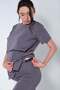 Maternity Breastfeeding Detailed Adjustable Waist Short Sleeve Leggings Set Gray - 6