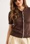 Women's Brown Lace Detailed Viscose Cardigan Hrk-19000494 - 4