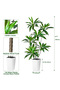 180cm Artificial Dracaena Tree, Fake Dracaena Tree with Tall White Planter for Office Home Decor - 2