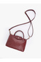 Knitted Textured Burgundy Shk135 Faux Leather , Single Compartment, Double Strap Hand, Arm and Cross Shoulder Bag - 7