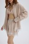 Sivota Lace Detail Striped Mink Shirt Shorts Set - 3