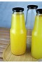 2 Pieces 1 Liter Transparent Jug Milk, Buttermilk, Water, Lemonade, Soft Drink Bottle Glass Bottle with Metal Black Lid